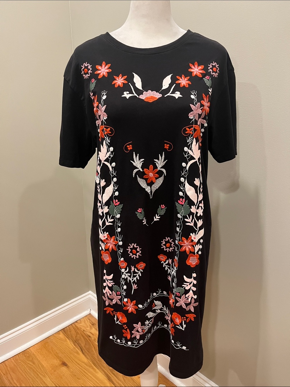 River Island Black Embroidered Dress